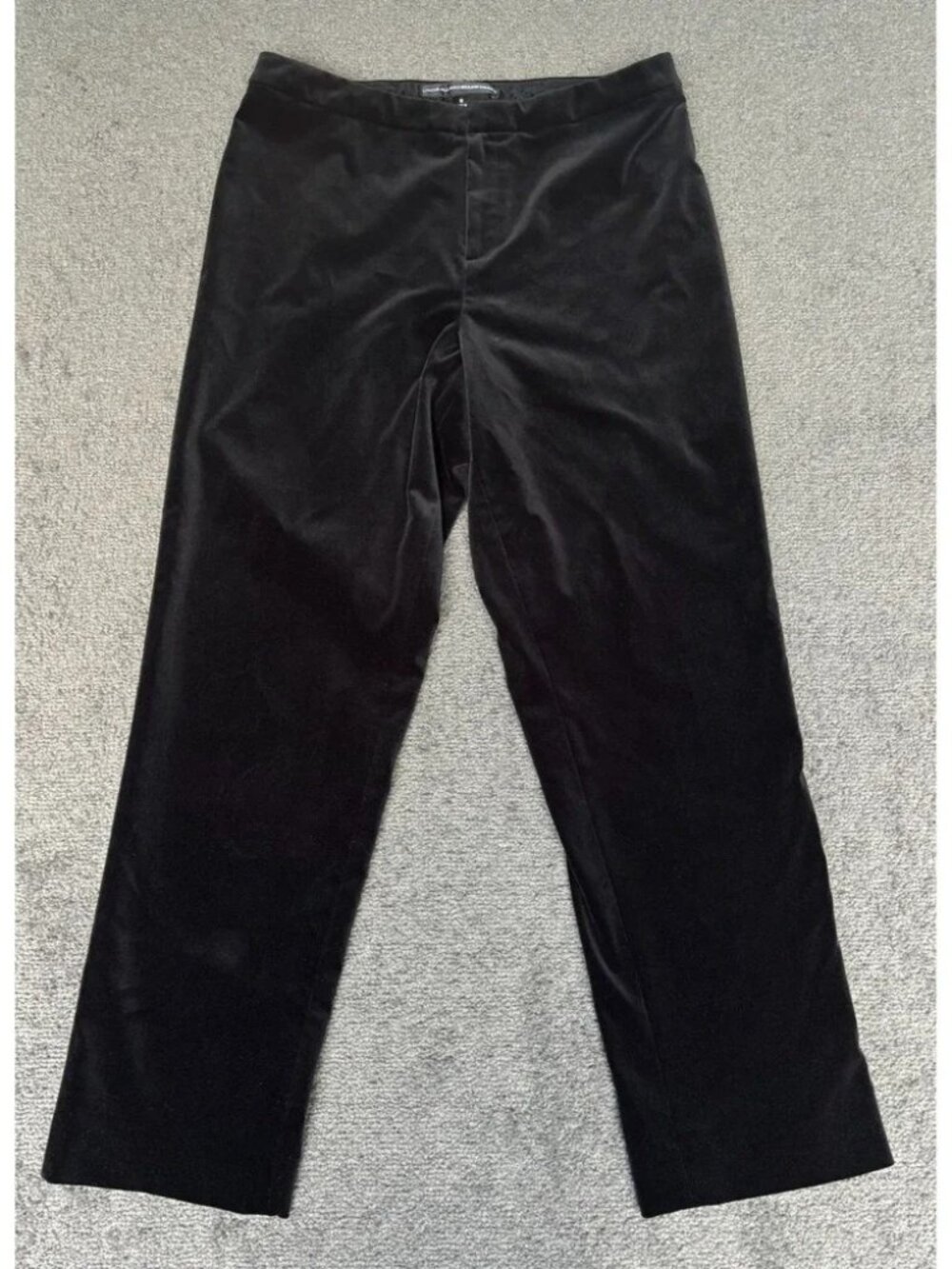 Linda Allard Ellen Tracy Velvet Pants Women's 8 Black Cotton Stretch Zip Fly